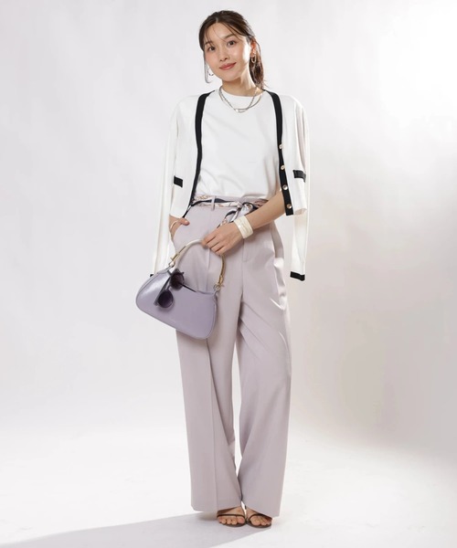 JUSGLITTY（ジャスグリッティー）の「スカーフ付セミワイドパンツ（その他パンツ・レディース・オフホワイト/ピンク・0/1/2）」の7枚目の写真