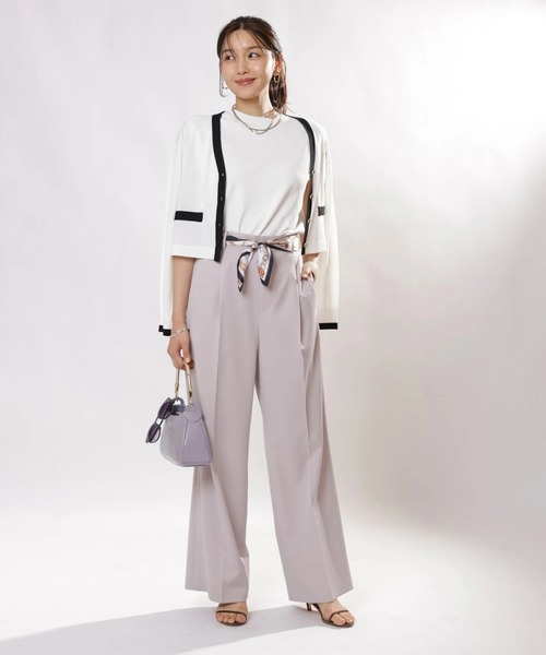 JUSGLITTY（ジャスグリッティー）の「スカーフ付セミワイドパンツ（その他パンツ・レディース・オフホワイト/ピンク・0/1/2）」の8枚目の写真