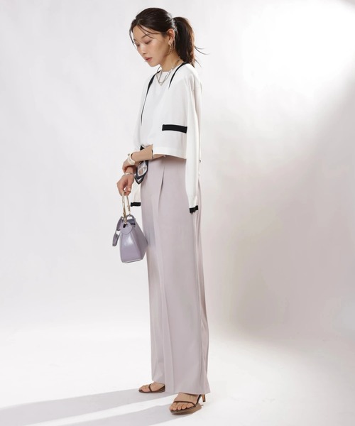 JUSGLITTY（ジャスグリッティー）の「スカーフ付セミワイドパンツ（その他パンツ・レディース・オフホワイト/ピンク・0/1/2）」の9枚目の写真