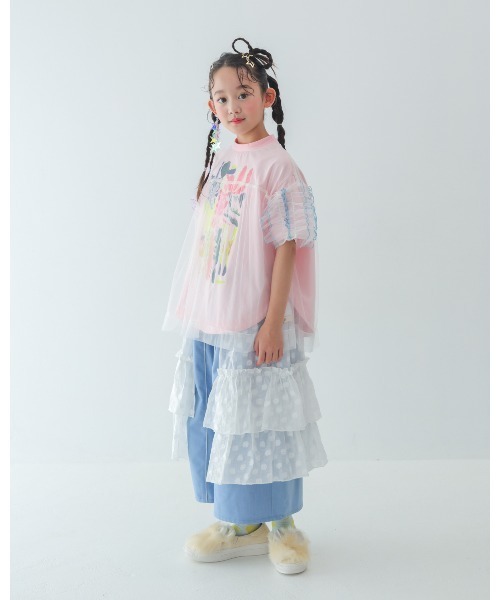 unica（ユニカ）の「フラワーアートサークルTシャツ（Tシャツ/カットソー・キッズ・ピンク/ブラック/オフホワイト・S/M/L/XL）」の9枚目の写真