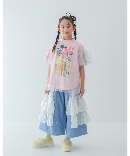 unica（ユニカ）の「フラワーアートサークルTシャツ（Tシャツ/カットソー・キッズ・ピンク/ブラック/オフホワイト・S/M/L/XL）」の10枚目の写真