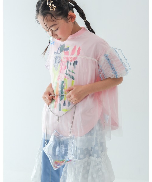 unica（ユニカ）の「フラワーアートサークルTシャツ（Tシャツ/カットソー・キッズ・ピンク/ブラック/オフホワイト・S/M/L/XL）」の16枚目の写真