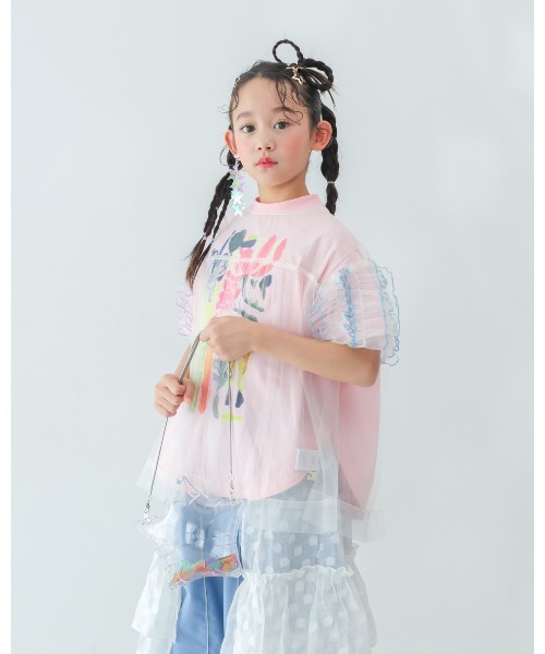 unica（ユニカ）の「フラワーアートサークルTシャツ（Tシャツ/カットソー・キッズ・ピンク/ブラック/オフホワイト・S/M/L/XL）」の18枚目の写真