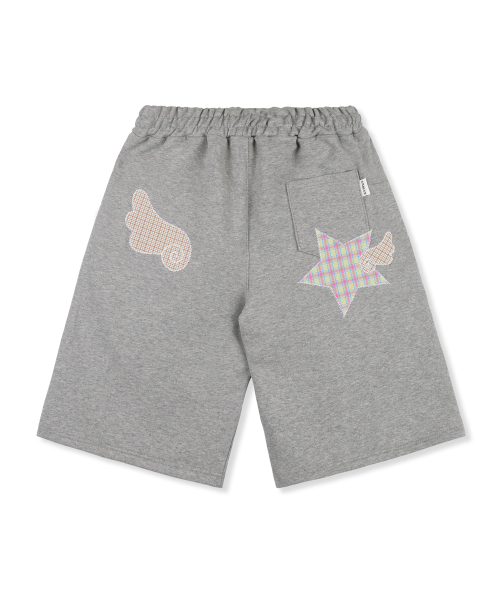 ambler(エムブラー)の「エンジェルスター パッチ バermudaパンツ バermudaワンタック スウェット ショートパンツ ASP901 (メランジ)(その他パンツ・レディース・その他・MEDIUM/LARGE)」の5枚目の写真