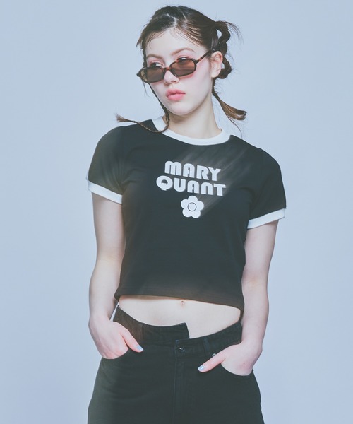 MARY QUANT（マリークワント）の「コンパクトリンガー Tシャツ（Tシャツ/カットソー・レディース・ブラック/ブルーグレー/ホワイト・M）」の7枚目の写真