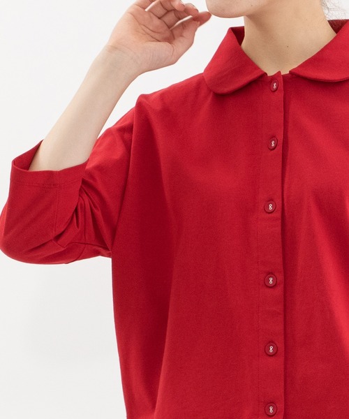 nop de nod(ノップドゥノッド)の「Cloche Ronde USコットン7分袖トップス(Tシャツ/カットソー・レディース・ブラック/ネイビー/オフホワイト/レッド・3)」の9枚目の写真