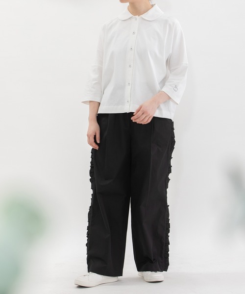 nop de nod(ノップドゥノッド)の「Cloche Ronde USコットン7分袖トップス(Tシャツ/カットソー・レディース・ブラック/ネイビー/オフホワイト/レッド・3)」の17枚目の写真