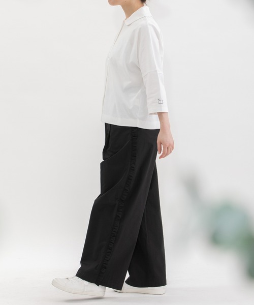 nop de nod(ノップドゥノッド)の「Cloche Ronde USコットン7分袖トップス(Tシャツ/カットソー・レディース・ブラック/ネイビー/オフホワイト/レッド・3)」の18枚目の写真