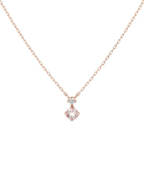 4月誕生石】K10ピンクゴールド モルガナイト ネックレス（ネックレス