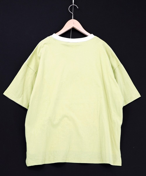 ScoLar(スカラー)の「161651:花ネコピクニック柄配色Tシャツ(Tシャツ/カットソー・レディース・パープル/チャコールグレー/オフホワイト・M)」の13枚目の写真