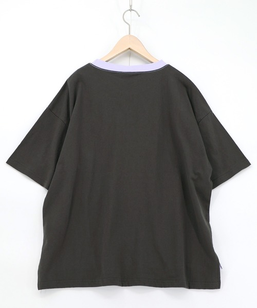 ScoLar(スカラー)の「161651:花ネコピクニック柄配色Tシャツ(Tシャツ/カットソー・レディース・パープル/チャコールグレー/オフホワイト・M)」の17枚目の写真