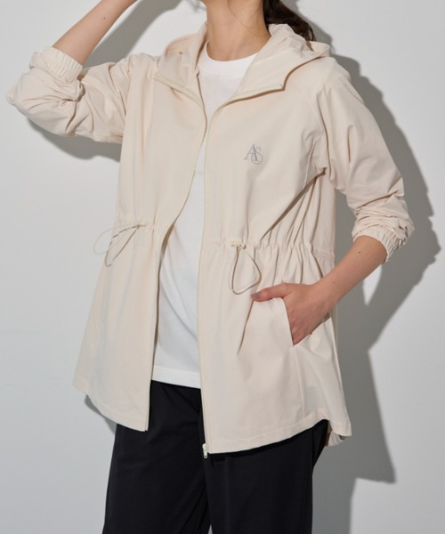 a.v.v（アーヴェヴェ）の「【UV対策  吸水速乾  通気性】＜a.v.v sport＞ドロスト使いＵＶ対策メッシュパーカー（パーカー・レディース・オフホワイト/ブラック・LARGE/MEDIUM/X-LARGE）」の4枚目の写真