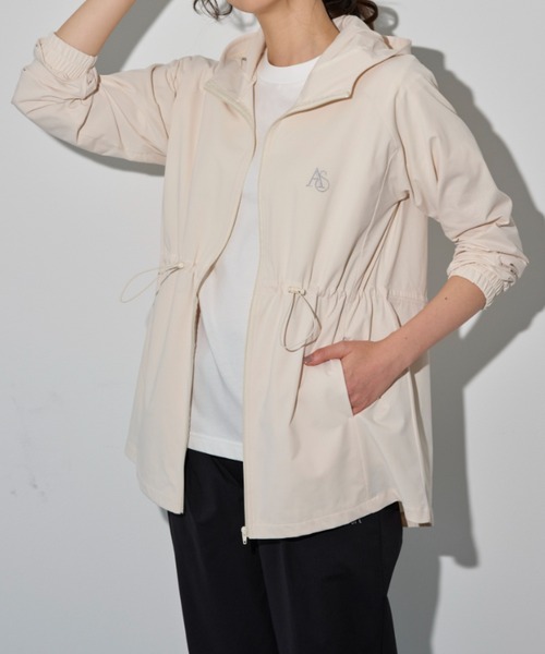 a.v.v（アーヴェヴェ）の「【UV対策  吸水速乾  通気性】＜a.v.v sport＞ドロスト使いＵＶ対策メッシュパーカー（パーカー・レディース・オフホワイト/ブラック・LARGE/MEDIUM/X-LARGE）」の5枚目の写真