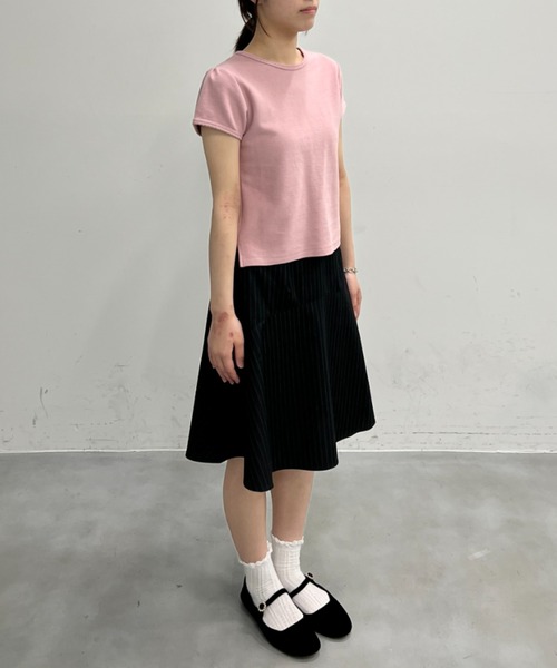 GIUNON（ジウノン）の「midi switching stripe skirt / ミディスイッチングストライプスカート（スカート・レディース・ブラック/グレー・0/1）」の16枚目の写真
