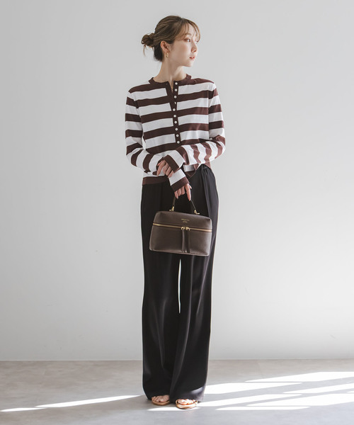 Noble（ノーブル）の「18G CO/PL クルーカーディガン（カーディガン/ボレロ・レディース・ブラウン/ブラック/ブルー/その他4・FREE）」の7枚目の写真