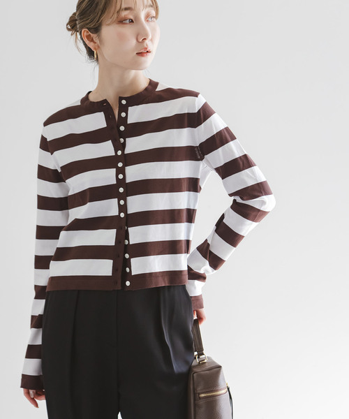 Noble（ノーブル）の「18G CO/PL クルーカーディガン（カーディガン/ボレロ・レディース・ブラウン/ブラック/ブルー/その他4・FREE）」の9枚目の写真