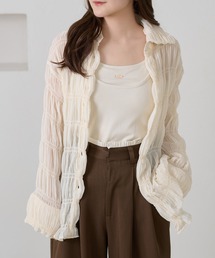 【apres jour clair】シャーリングシアーシャツ