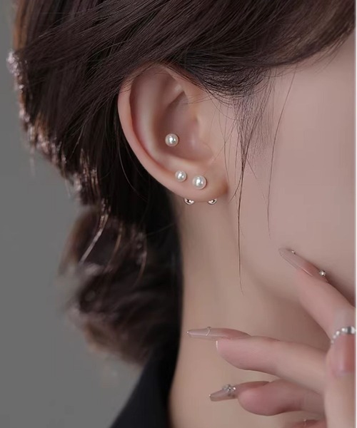 ARCHIVER(アーカイバ)の「【Bz】【456818】2WAYパールピアス(RZ)(ピアス(両耳用)・メンズ・ホワイト・L/M/S)」の2枚目の写真