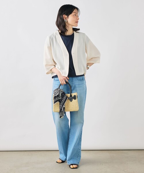 NOLLEY’S(ノーリーズ)の「ウォッシャブルヴィンテージメッシュカーディガン(ブルゾン・レディース・オフホワイト/ブラック・38)」の19枚目の写真
