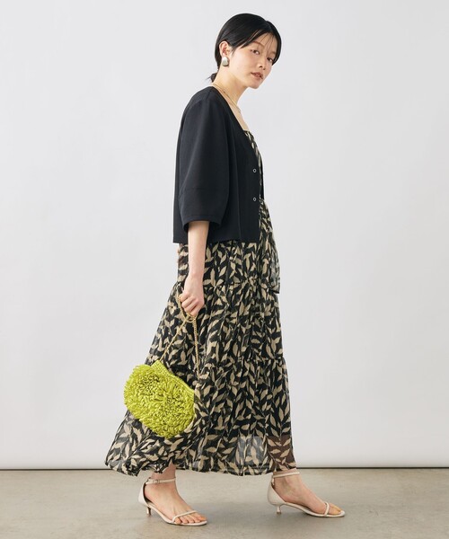 NOLLEY’S(ノーリーズ)の「ウォッシャブルヴィンテージメッシュカーディガン(ブルゾン・レディース・オフホワイト/ブラック・38)」の8枚目の写真