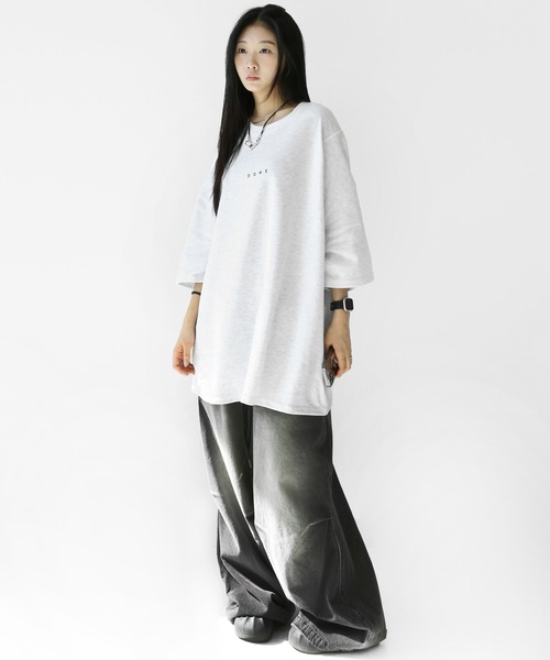 minsobi（ミンソビ）の「インパクトグラフィティ ビッグシルエット半袖T ユニセックス（Tシャツ/カットソー・メンズ・ライトグレー/ブラック・FREE）」の16枚目の写真