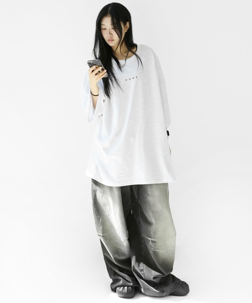 minsobi（ミンソビ）の「インパクトグラフィティ ビッグシルエット半袖T ユニセックス（Tシャツ/カットソー・メンズ・ライトグレー/ブラック・FREE）」の19枚目の写真