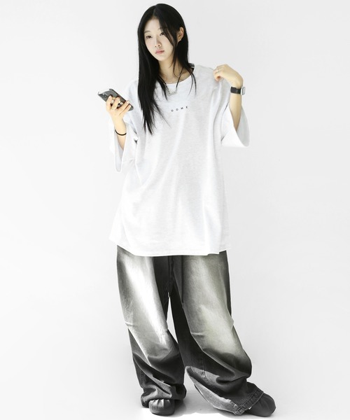 minsobi（ミンソビ）の「インパクトグラフィティ ビッグシルエット半袖T ユニセックス（Tシャツ/カットソー・メンズ・ライトグレー/ブラック・FREE）」の20枚目の写真