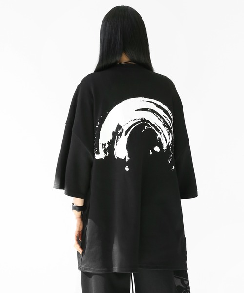 minsobi（ミンソビ）の「インパクトグラフィティ ビッグシルエット半袖T ユニセックス（Tシャツ/カットソー・メンズ・ライトグレー/ブラック・FREE）」の5枚目の写真