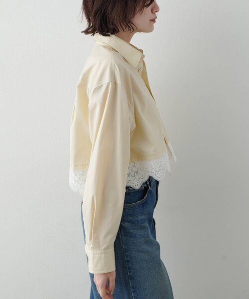 Whim Gazette（ウィムガゼット）の「レースコンビシャツ（シャツ/ブラウス・レディース・ライトベージュ/オフホワイト・FREE）」の18枚目の写真