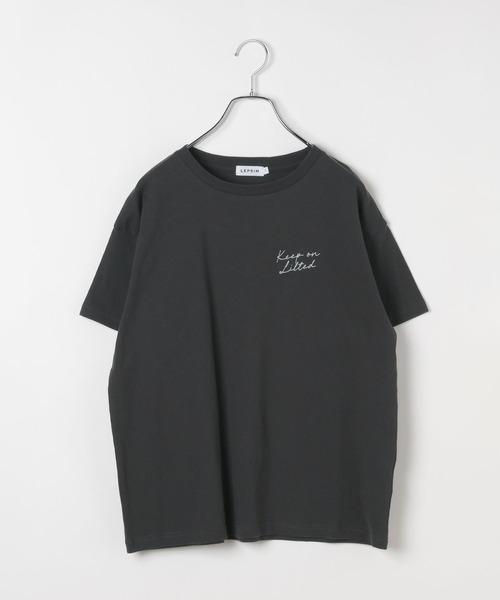 LEPSIM(レプシィム)の「アソートロゴプリントTSS 668866(Tシャツ/カットソー・レディース・オフホワイト/チャコールグレー・FREE)」の1枚目の写真