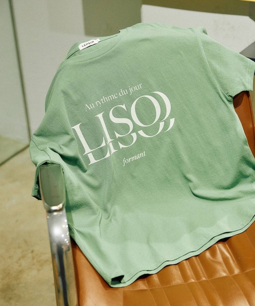 LEPSIM(レプシィム)の「アソートロゴプリントTSS 668866(Tシャツ/カットソー・レディース・オフホワイト/チャコールグレー/ライトグレー/グリーン/アイボリー・FREE)」の5枚目の写真