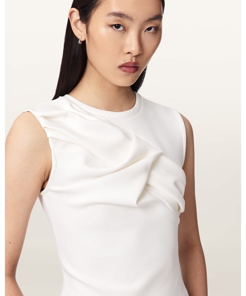 ALLSAINTS(オールセインツ)の「NELLA SLIM FIT SLEEVELESS TANK TOP | NELLA スリム フィット ノースリーブ タンクトップ(タンクトップ・レディース・ホワイト系その他・XS/S/M/L)」の2枚目の写真