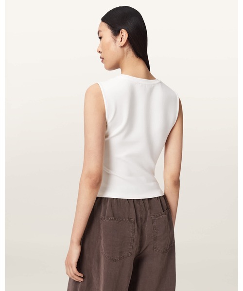 ALLSAINTS(オールセインツ)の「NELLA SLIM FIT SLEEVELESS TANK TOP | NELLA スリム フィット ノースリーブ タンクトップ(タンクトップ・レディース・ホワイト系その他・XS/S/M/L)」の7枚目の写真
