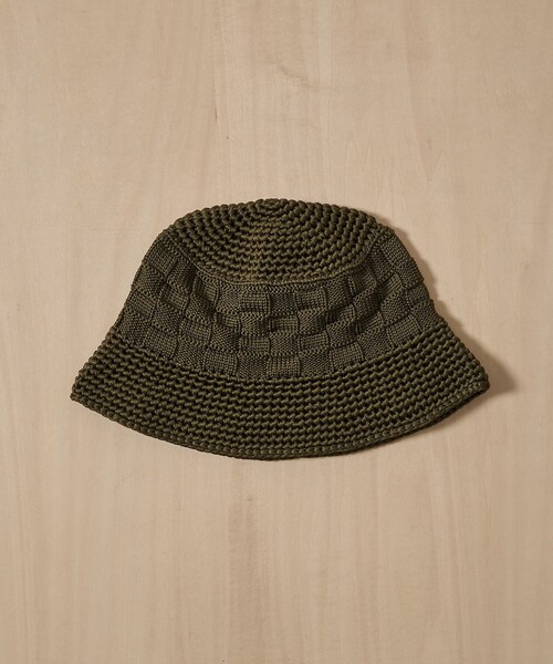 KIJIMA TAKAYUKI/キジマタカユキ】POLY KNIT BUCKET HAT (CHECKERBOAD