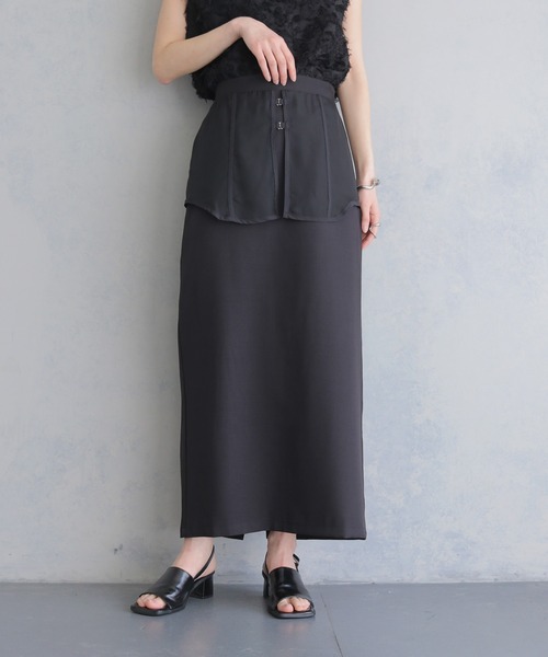 &g'aime(アンジェム)の「【&g'aime 】シアーレイヤードスカート Sheer Layered Skirt(スカート・レディース・ブラック/グレイッシュベージュ・FREE)」の17枚目の写真