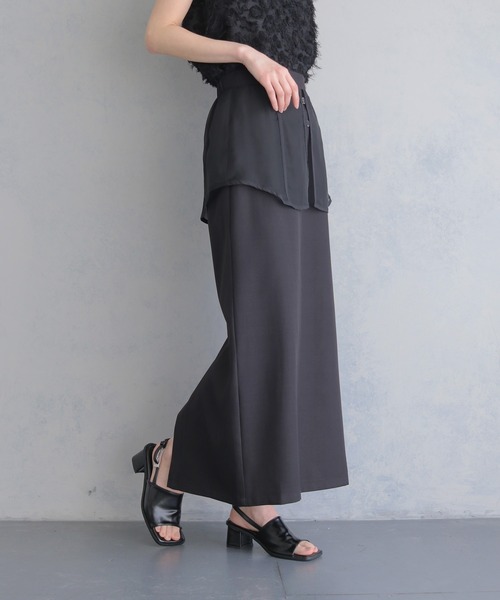 &g'aime(アンジェム)の「【&g'aime 】シアーレイヤードスカート Sheer Layered Skirt(スカート・レディース・ブラック/グレイッシュベージュ・FREE)」の18枚目の写真