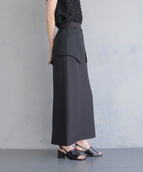 &g'aime(アンジェム)の「【&g'aime 】シアーレイヤードスカート Sheer Layered Skirt(スカート・レディース・ブラック/グレイッシュベージュ・FREE)」の19枚目の写真