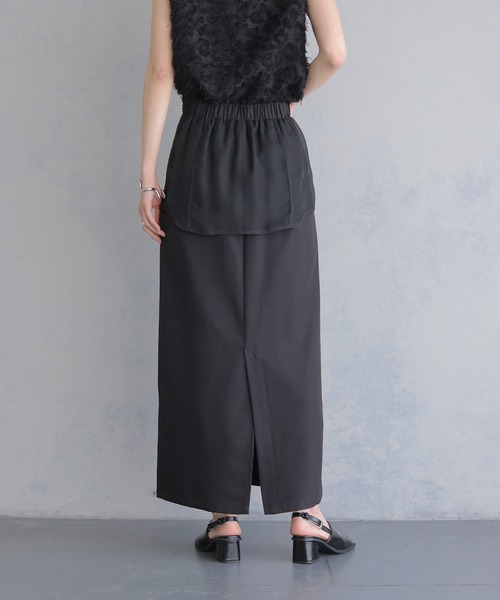 &g'aime(アンジェム)の「【&g'aime 】シアーレイヤードスカート Sheer Layered Skirt(スカート・レディース・ブラック/グレイッシュベージュ・FREE)」の20枚目の写真