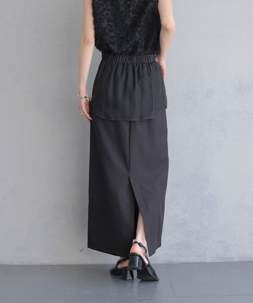 &g'aime(アンジェム)の「【&g'aime 】シアーレイヤードスカート Sheer Layered Skirt(スカート・レディース・ブラック/グレイッシュベージュ・FREE)」の21枚目の写真