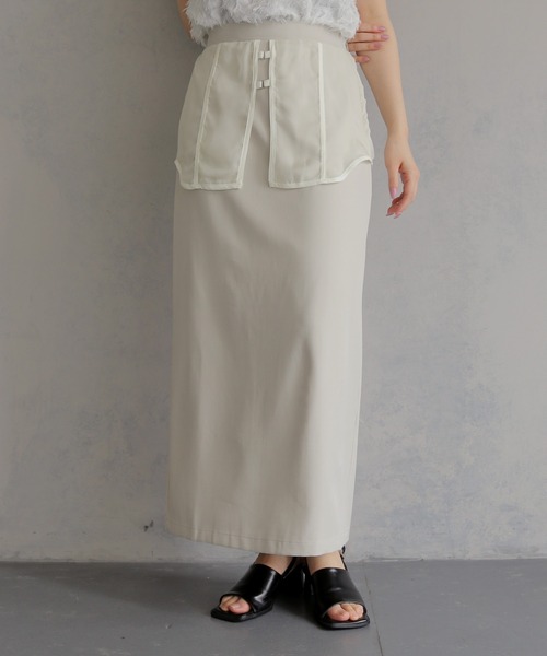&g'aime(アンジェム)の「【&g'aime 】シアーレイヤードスカート Sheer Layered Skirt(スカート・レディース・ブラック/グレイッシュベージュ・FREE)」の15枚目の写真