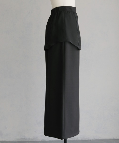 &g'aime(アンジェム)の「【&g'aime 】シアーレイヤードスカート Sheer Layered Skirt(スカート・レディース・ブラック/グレイッシュベージュ・FREE)」の8枚目の写真