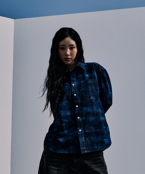 CORNERBLESS(コーナーブレス)の「WASHED GRID LONG SLEEVE SHIRTS(シャツ/ブラウス・レディース・その他・MEDIUM/LARGE/X-LARGE)」の2枚目の写真