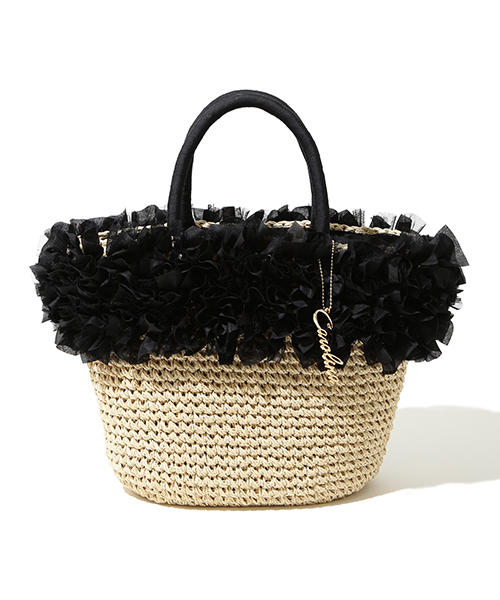 CAROLINA GLASER（カロリナ グレイサー）の「CAROLINA GLASER / フリルカゴバッグ（かごバッグ・レディース・ブラック/ピンク・ONE SIZE）」の15枚目の写真