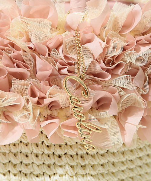 CAROLINA GLASER（カロリナ グレイサー）の「CAROLINA GLASER / フリルカゴバッグ（かごバッグ・レディース・ブラック/ピンク・ONE SIZE）」の11枚目の写真