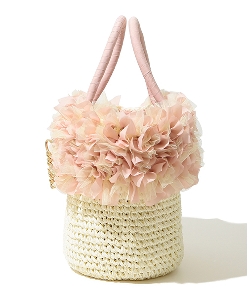 CAROLINA GLASER（カロリナ グレイサー）の「CAROLINA GLASER / フリルカゴバッグ（かごバッグ・レディース・ブラック/ピンク・ONE SIZE）」の12枚目の写真