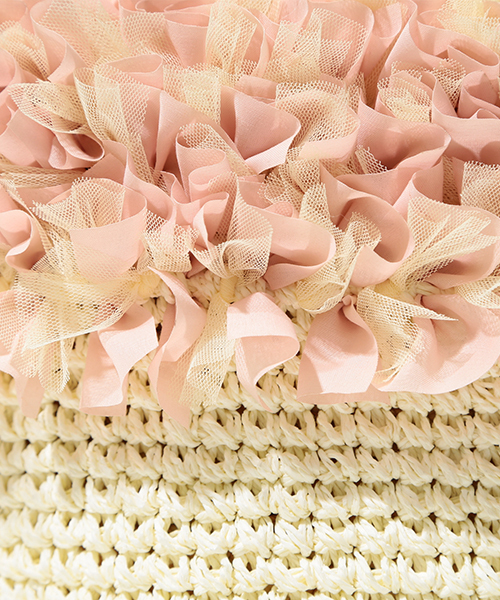 CAROLINA GLASER（カロリナ グレイサー）の「CAROLINA GLASER / フリルカゴバッグ（かごバッグ・レディース・ブラック/ピンク・ONE SIZE）」の14枚目の写真