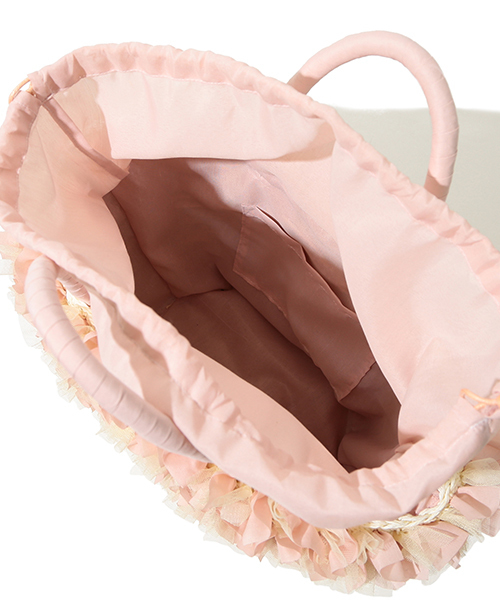 CAROLINA GLASER（カロリナ グレイサー）の「CAROLINA GLASER / フリルカゴバッグ（かごバッグ・レディース・ブラック/ピンク・ONE SIZE）」の5枚目の写真