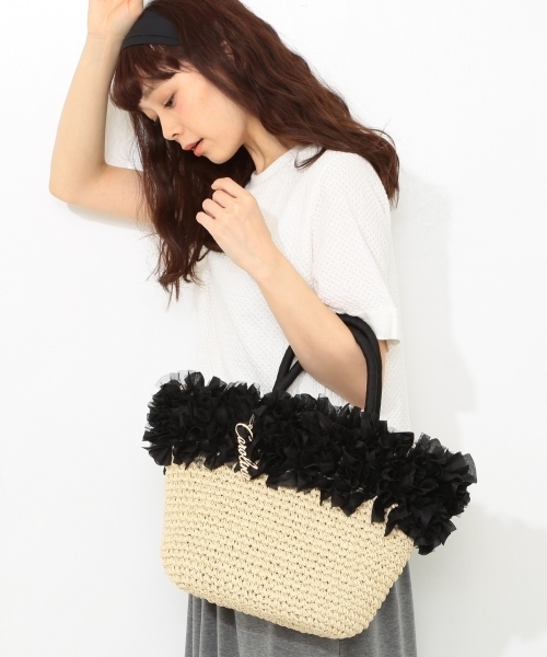 CAROLINA GLASER（カロリナ グレイサー）の「CAROLINA GLASER / フリルカゴバッグ（かごバッグ・レディース・ブラック/ピンク・ONE SIZE）」の18枚目の写真
