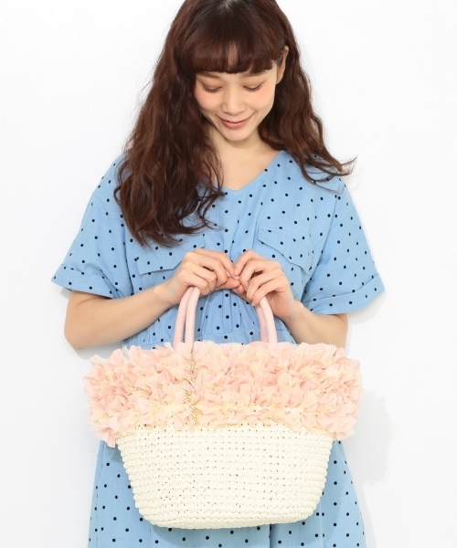 CAROLINA GLASER（カロリナ グレイサー）の「CAROLINA GLASER / フリルカゴバッグ（かごバッグ・レディース・ブラック/ピンク・ONE SIZE）」の19枚目の写真