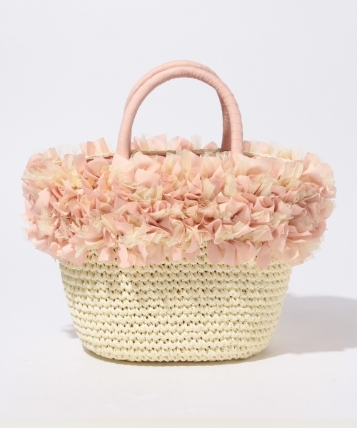 CAROLINA GLASER（カロリナ グレイサー）の「CAROLINA GLASER / フリルカゴバッグ（かごバッグ・レディース・ブラック/ピンク・ONE SIZE）」の20枚目の写真